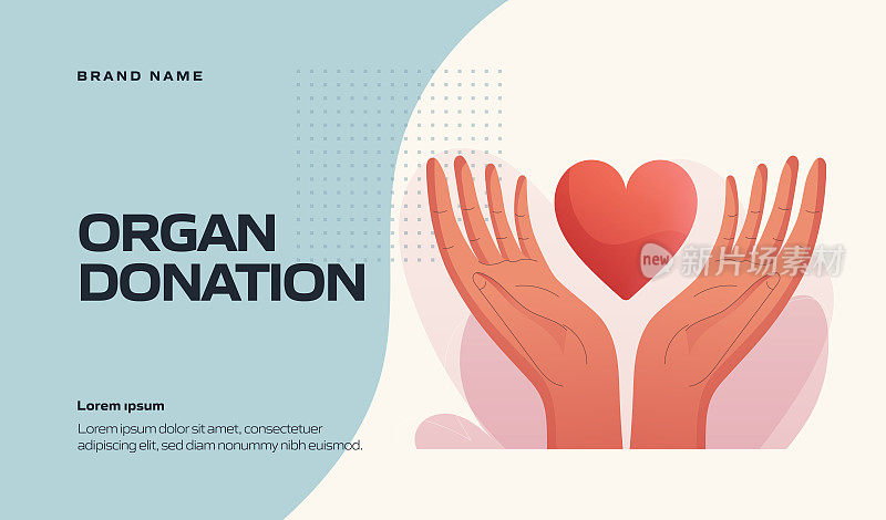 Organ Donation Concept Vector Illustration for Website Banner, Advertisement and Marketing Material, Online Advertising, Business Presentation etc.